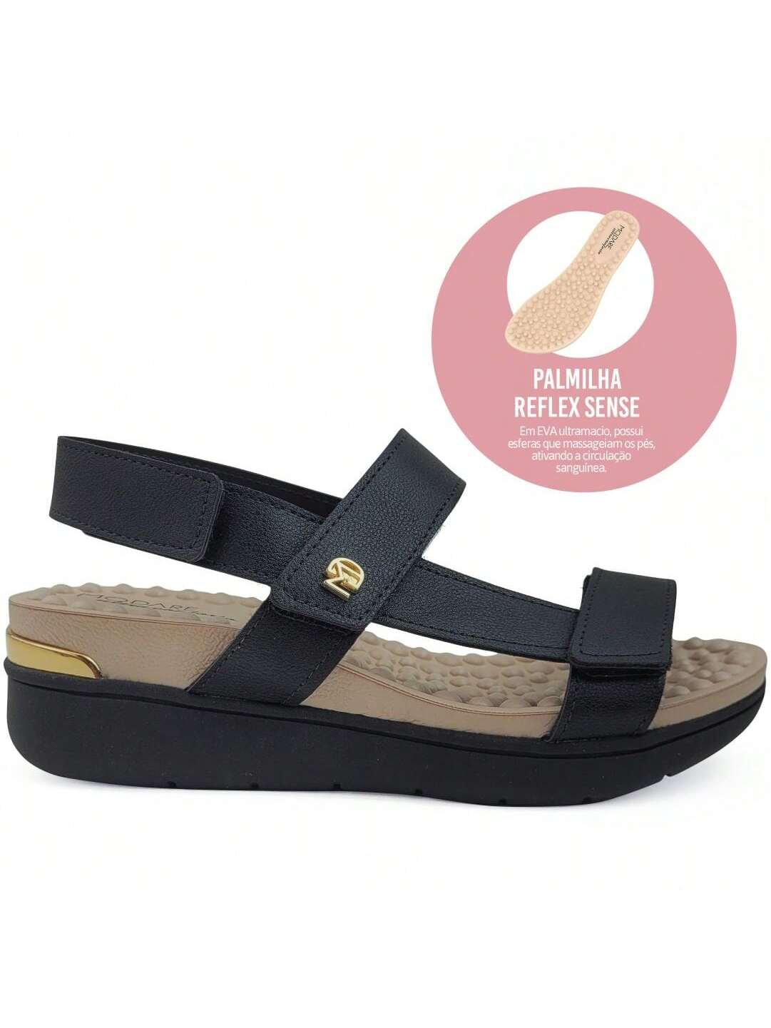 Modare Sandália Anabela Regulável Modare UltraConforto Reflex Sense