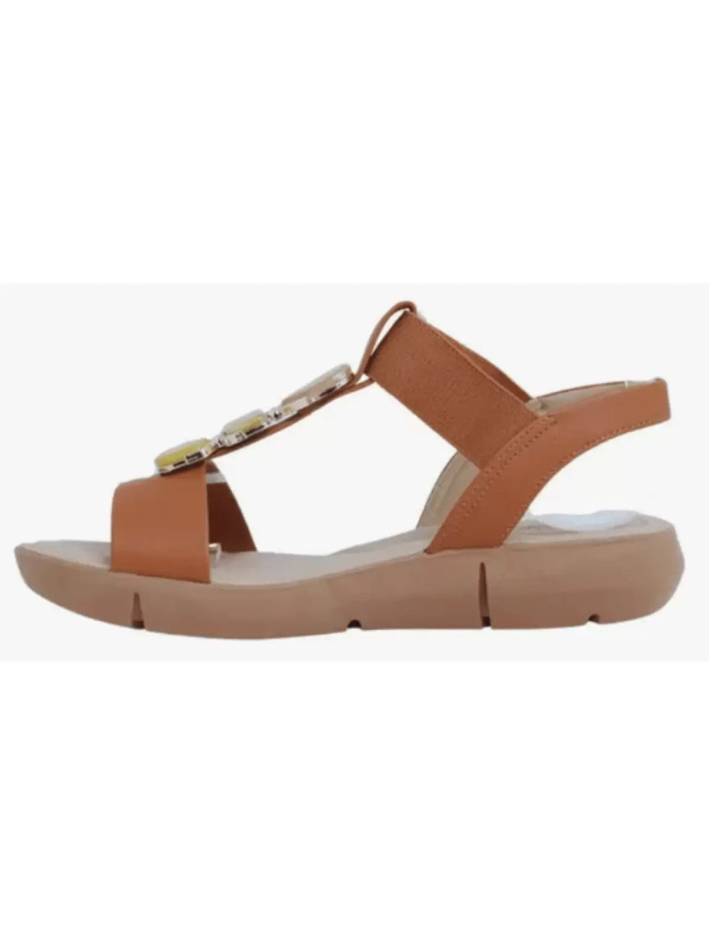 Sandália Papete Modare Ultraconforto Anabela Com Elástico E Pedraria Look Verão