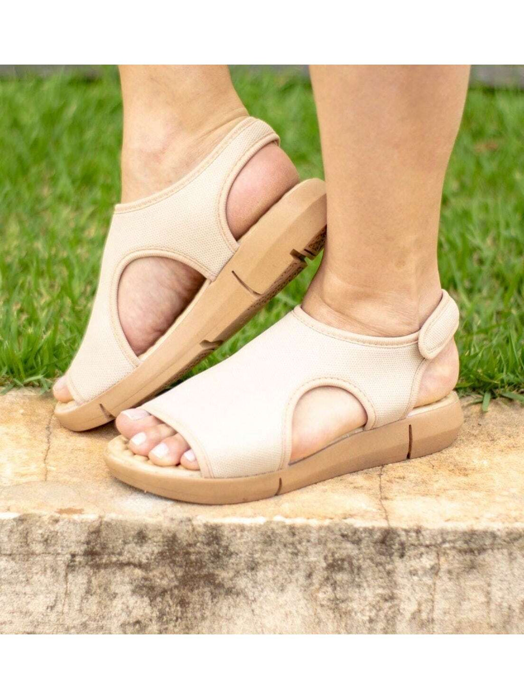 Modare Kit 2 pares Sandália Chinelo Feminino Esporão Chinela Tamanco Ortopédico Massageador