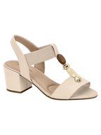 Sandália Modare Salto Bloco Com Elástico E Pedraria Look Feminino