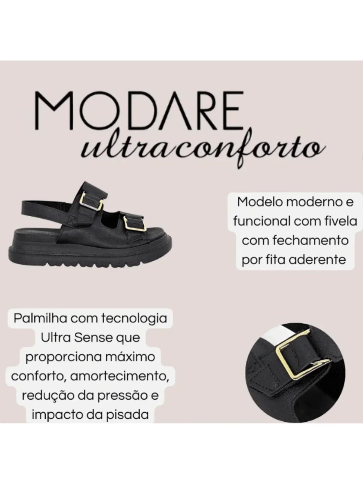 Modare Sandália Plataforma Com Fivela Modare Verão