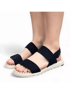 Sandália Papete Ortopédica Feminina Rasteira Modare Ultraconforto Preto