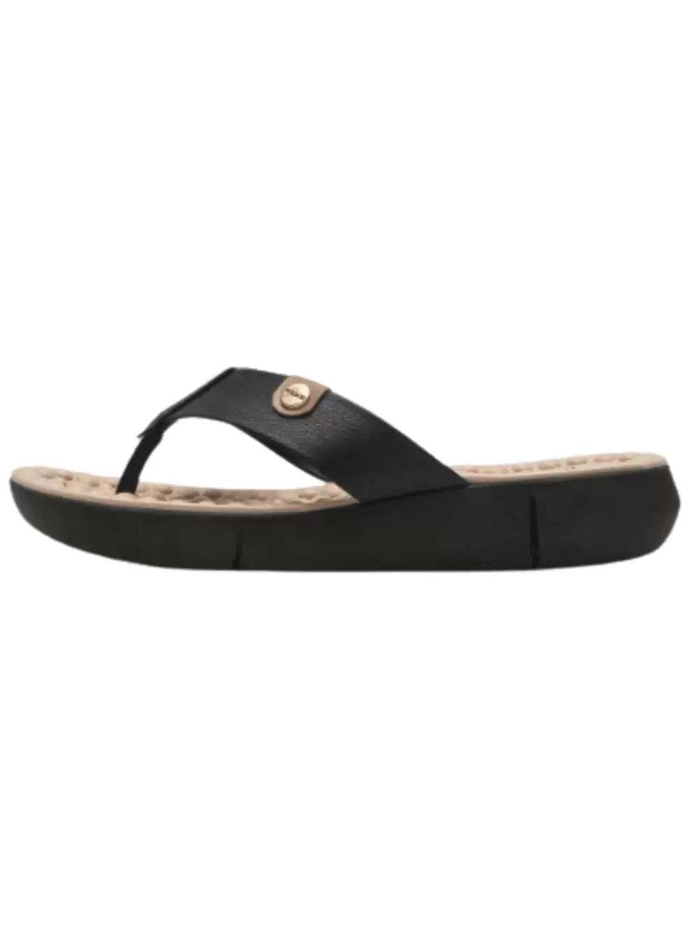 Modare Tamanco Chinelo Ortopédico Feminino Modare Confort Massageador Preto