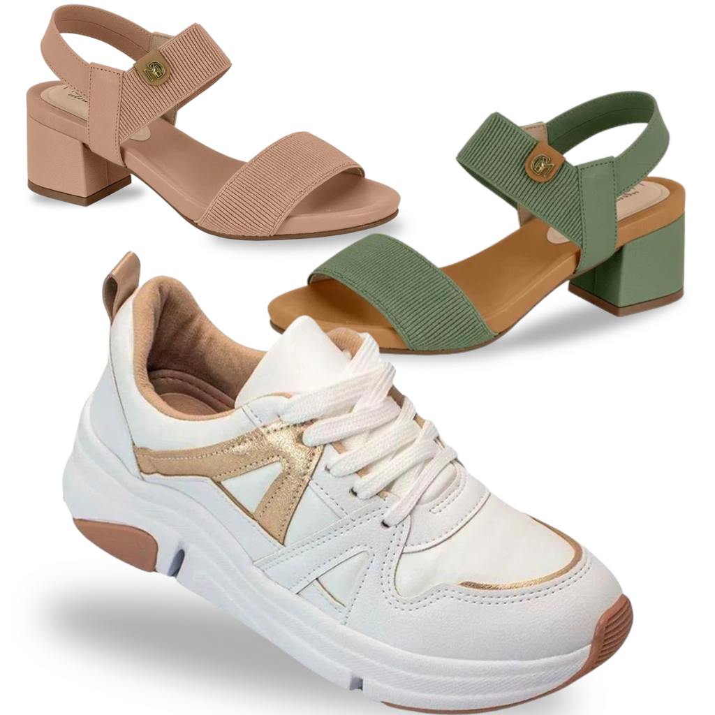 Kit Especial Modare - Tênis Ortopédico + Sandália Fácil Calce [PAGUE 1 LEVE 2]